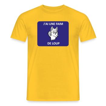 J'ai une faim de loup - T-shirt homme - jaune - Devant - AI Model Male 178 dark (178cm)