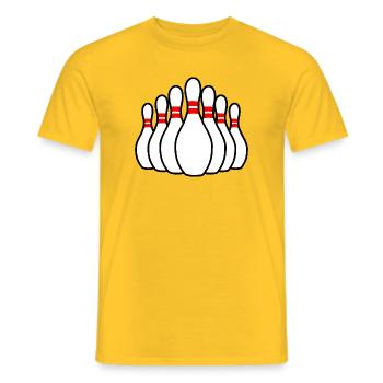 Bowling pins - Men's T-Shirt - yellow - Front - AI Model Male 178 dark (178cm)
