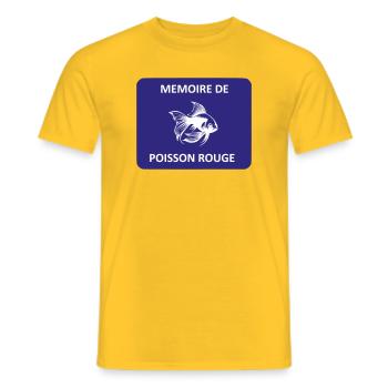 Mémoire de poisson rouge - T-shirt homme - jaune - Devant - AI Model Male 178 dark (178cm)