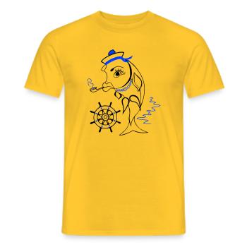 Marin, Poisson, Ahoy - T-shirt homme - jaune - Devant - AI Model Male 178 dark (178cm)