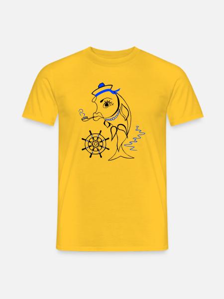 Sailor, Fish, Ahoy - Men's T-Shirt - yellow