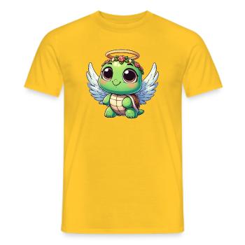Ange tortue sacrée avec des ailes - T-shirt homme - jaune - Devant - AI Model Male 178 dark (178cm)