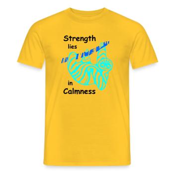 Paresse, Calme - T-shirt homme - jaune - Devant - AI Model Male 178 dark (178cm)