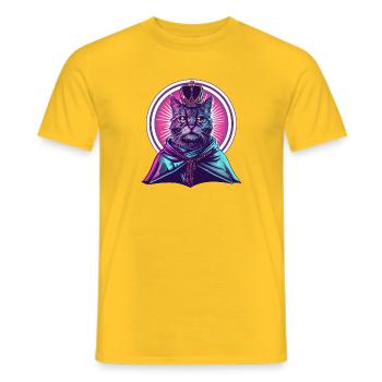 Lord Meow - T-shirt homme - jaune - Devant - AI Model Male 178 dark (178cm)