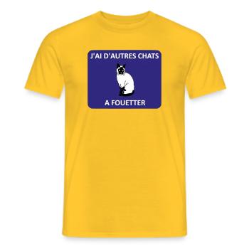 I have other fish to fry. - Men's T-Shirt - yellow - Front - AI Model Male 178 dark (178cm)