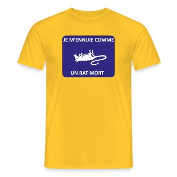 Ich langweile mich wie eine tote Ratte - Männer T-Shirt - Gelb - Vorne - AI Model Male 178 dark (178cm)