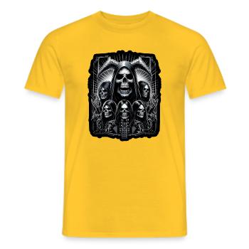 Squelettes métalliques - T-shirt homme - jaune - Devant - AI Model Male 178 dark (178cm)