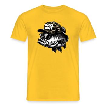 gestreifte Basszone - Männer T-Shirt - Gelb - Vorne - AI Model Male 178 dark (178cm)