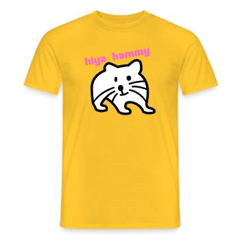 hiya hammy - Men's T-Shirt - yellow - Front - AI Model Male 178 dark (178cm)