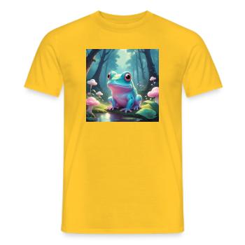 Frog in the fairytale forest - Men's T-Shirt - yellow - Front - AI Model Male 178 dark (178cm)