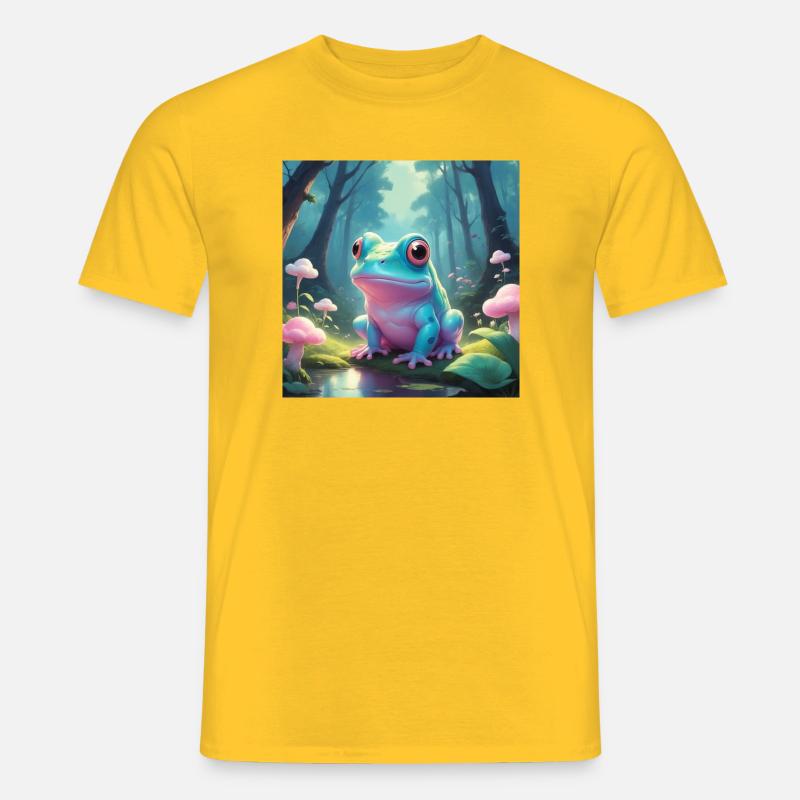 Frosch im Märchenwald - Männer T-Shirt - Gelb
