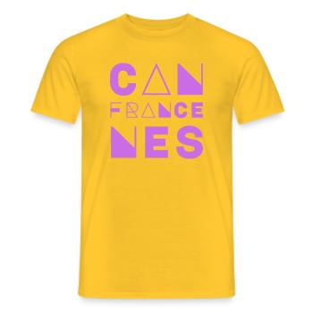 CANNES, FRANKREICH - Männer T-Shirt - Gelb - Vorne - AI Model Male 178 dark (178cm)