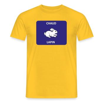Heißes Kaninchen - Männer T-Shirt - Gelb - Vorne - AI Model Male 178 dark (178cm)