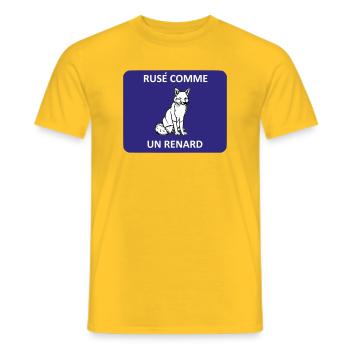Schlau wie ein Fuchs - Männer T-Shirt - Gelb - Vorne - AI Model Male 178 dark (178cm)