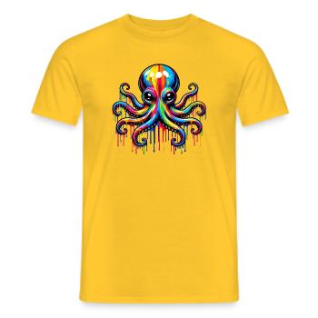 Krake - Männer T-Shirt - Gelb - Vorne - AI Model Male 178 dark (178cm)