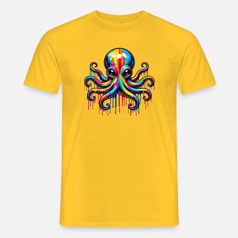 Krake - Männer T-Shirt - Gelb