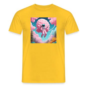 Astronaut - Men's T-Shirt - yellow - Front - AI Model Male 178 dark (178cm)