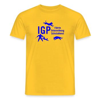 IGP Hundesport - Blau - Männer T-Shirt - Gelb - Vorne - AI Model Male 178 dark (178cm)