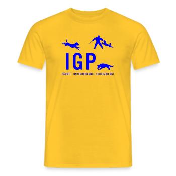 IGP Hundesport - Blau - Männer T-Shirt - Gelb - Vorne - AI Model Male 178 dark (178cm)