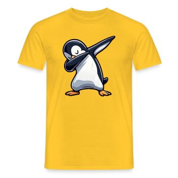 Cooler Pinguin Dabbing Tanzen Entspannt Spass - Männer T-Shirt - Gelb - Vorne - AI Model Male 178 dark (178cm)