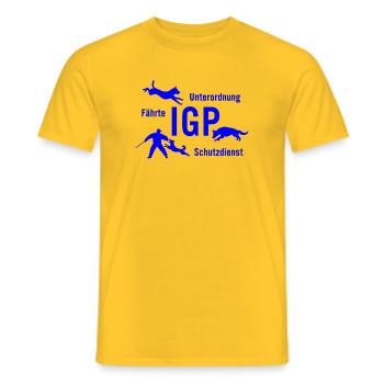 IGP Hundesport - blau - Männer T-Shirt - Gelb - Vorne - AI Model Male 178 dark (178cm)