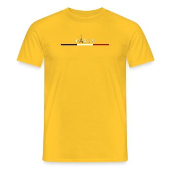 Drapeau France Tour Eiffel Élégance Parisienne - T-shirt homme - jaune - Devant - AI Model Male 178 dark (178cm)