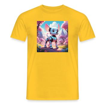 Robodog - Männer T-Shirt - Gelb - Vorne - AI Model Male 178 dark (178cm)