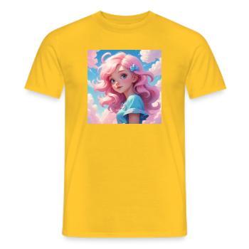 Fille - T-shirt homme - jaune - Devant - AI Model Male 178 dark (178cm)