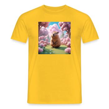 Capybara - T-shirt homme - jaune - Devant - AI Model Male 178 dark (178cm)
