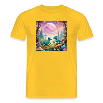 Dinosaure - T-shirt homme - jaune - Devant - AI Model Male 178 dark (178cm)
