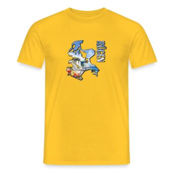 Aquarell Landkarte Rügen - Männer T-Shirt - Gelb - Vorne - AI Model Male 178 dark (178cm)