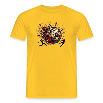 Joueurs de soccer dynamiques qui jouent au soccer - T-shirt homme - jaune - Devant - AI Model Male 178 dark (178cm)