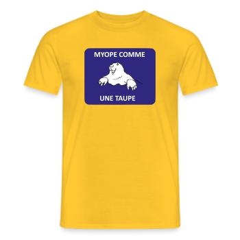 Short-sighted as a mole - Men's T-Shirt - yellow - Front - AI Model Male 178 dark (178cm)