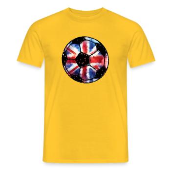 Fußball England - rot weiß blau - Union Jack  - Männer T-Shirt - Gelb - Vorne - AI Model Male 178 dark (178cm)