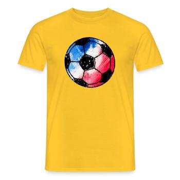 Football France - blue white red - Men's T-Shirt - yellow - Front - AI Model Male 178 dark (178cm)