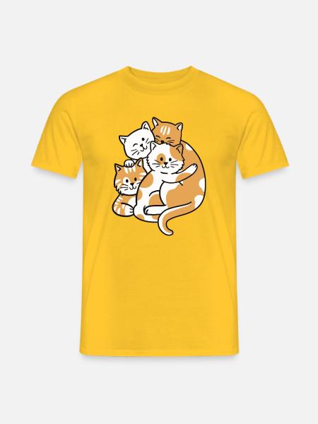 Katzen Katzenliebhaber - Männer T-Shirt - Gelb