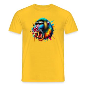 Singe Mandrill - T-shirt homme - jaune - Devant - AI Model Male 178 dark (178cm)