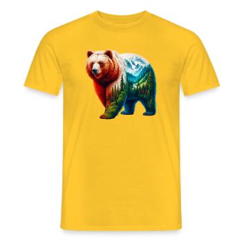 Bear - Men's T-Shirt - yellow - Front - AI Model Male 178 dark (178cm)
