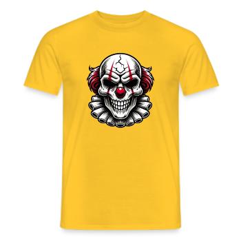 Clown effrayant maléfique Horreur Crâne Design - T-shirt homme - jaune - Devant - AI Model Male 178 dark (178cm)
