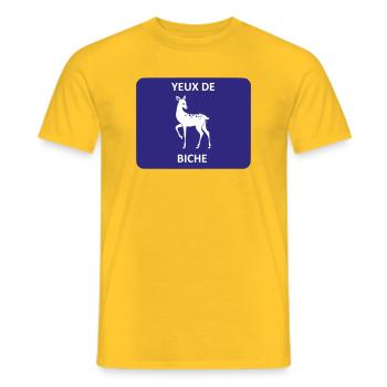 Doe Eyes - Men's T-Shirt - yellow - Front - AI Model Male 178 dark (178cm)