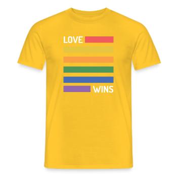 LGBT Pride Month - Love Wins - Men's T-Shirt - yellow - Front - AI Model Male 178 dark (178cm)