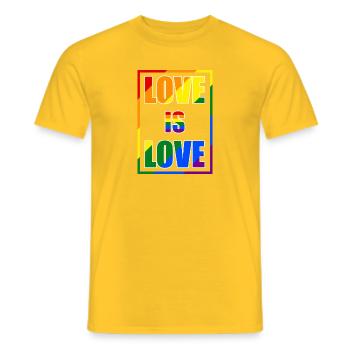 Déclaration de fierté amoureuse - T-shirt homme - jaune - Devant - AI Model Male 178 dark (178cm)