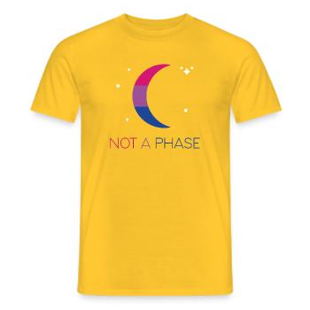 LGBTQ Pride Month - Not a Phase - Bisexual - Men's T-Shirt - yellow - Front - AI Model Male 178 dark (178cm)