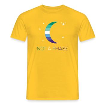 LGBTQ Pride Month - Not a Phase - Gays - Men's T-Shirt - yellow - Front - AI Model Male 178 dark (178cm)