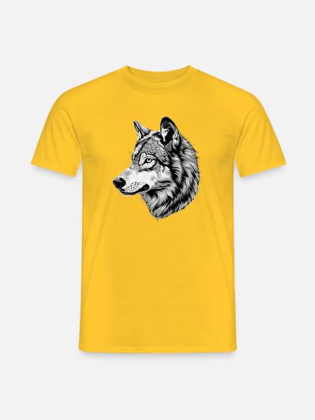 Wolf Motiv Wölfe Wolfsrudel Grauer Wolfshund Wolfs - Männer T-Shirt - Gelb