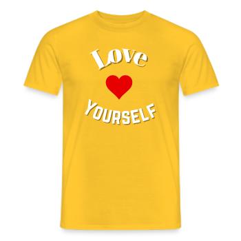 Love yourself - Men's T-Shirt - yellow - Front - AI Model Male 178 dark (178cm)
