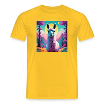 Lama - Männer T-Shirt - Gelb - Vorne - AI Model Male 178 dark (178cm)
