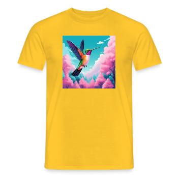 Colibri - T-shirt homme - jaune - Devant - AI Model Male 178 dark (178cm)