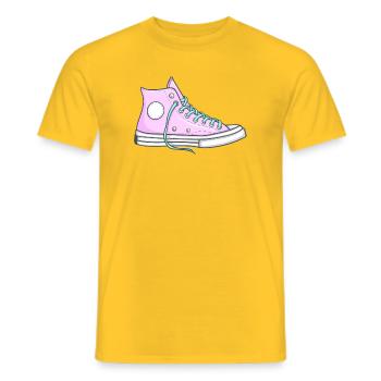 Dress with style and personality convers tennis - Men's T-Shirt - yellow - Front - AI Model Male 178 dark (178cm)