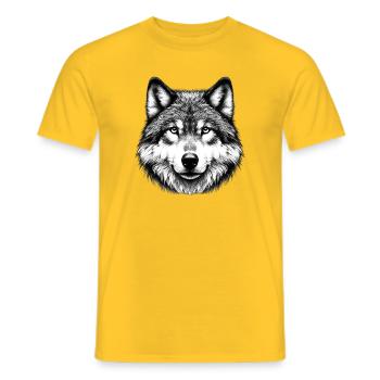 Wolf - Men's T-Shirt - yellow - Front - AI Model Male 178 dark (178cm)